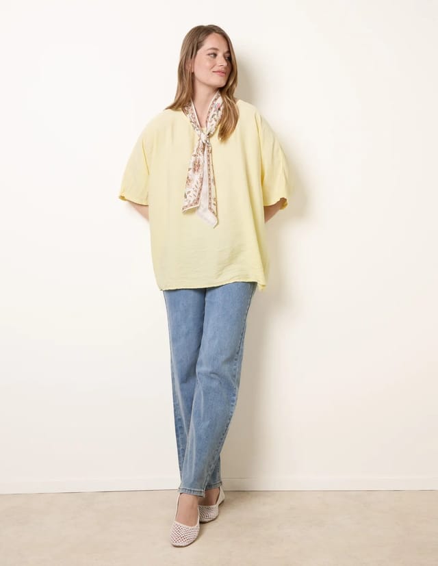 Blue Vanilla Scarf Viscose Top - 3