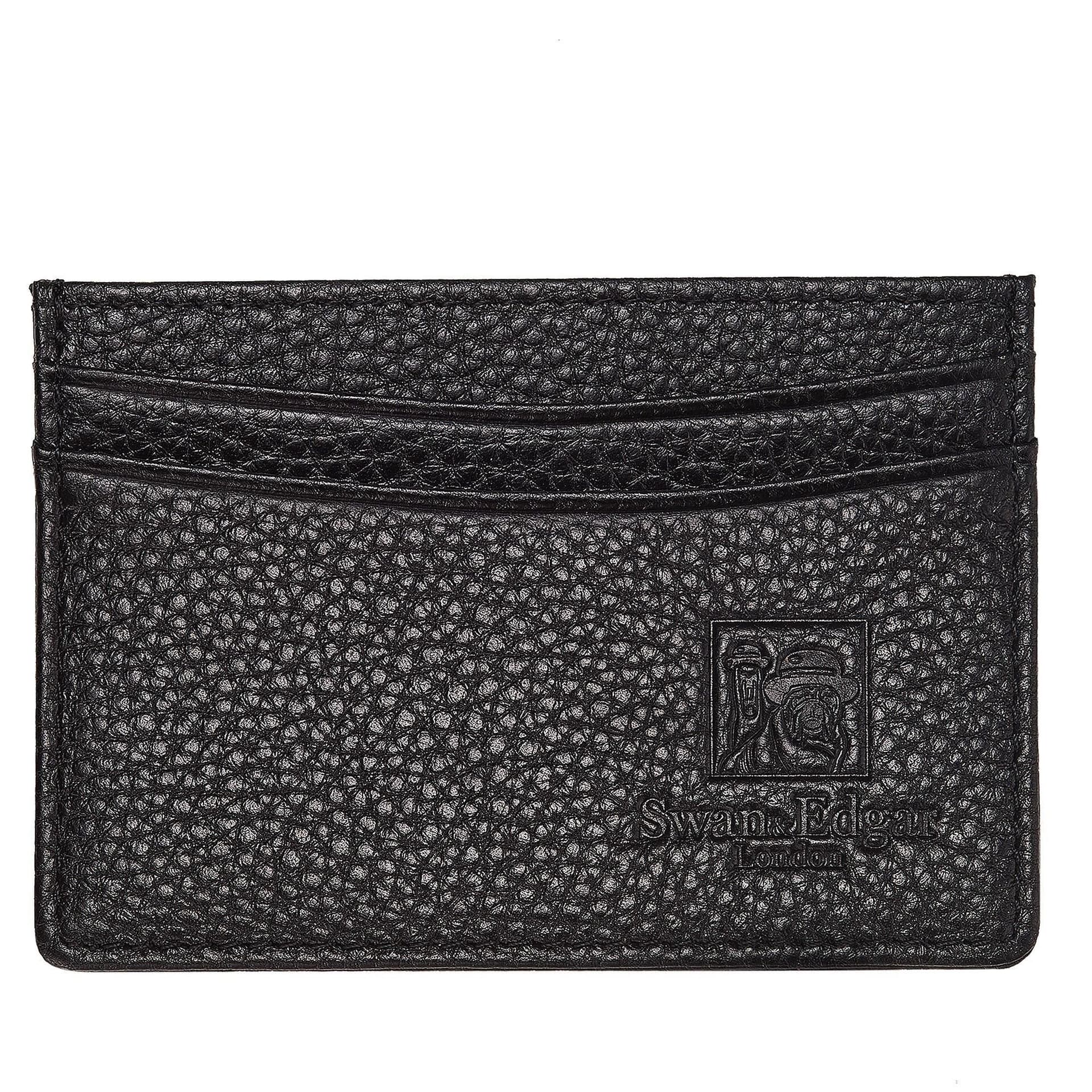 Swan & Edgar Swan & Edgar Men's Luxury Leather Credit Card Holder in Black
