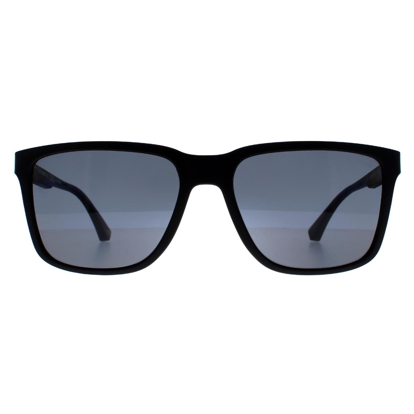 Emporio Armani Emporio Armani Men's Rectangle Rubber Black Grey Polarized EA4047