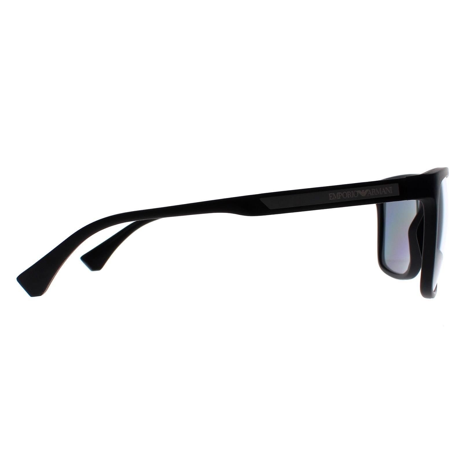 Emporio Armani Emporio Armani Men's Rectangle Rubber Black Grey Polarized EA4047 - 4