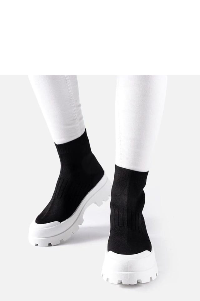 Love Lace Love Lace Women's Sport Slip On Fabric Varden Style White Rubber Sole Sneakers in Black - 2