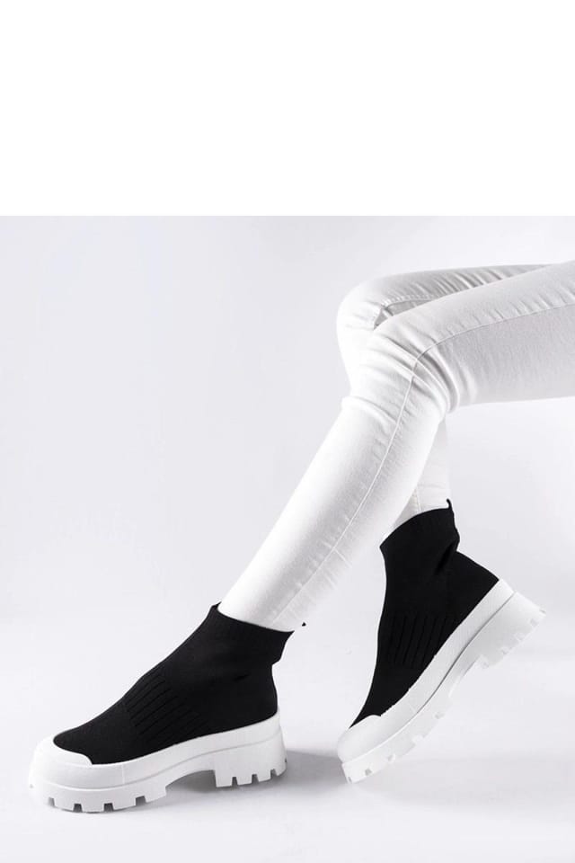 Love Lace Love Lace Women's Sport Slip On Fabric Varden Style White Rubber Sole Sneakers in Black - 3