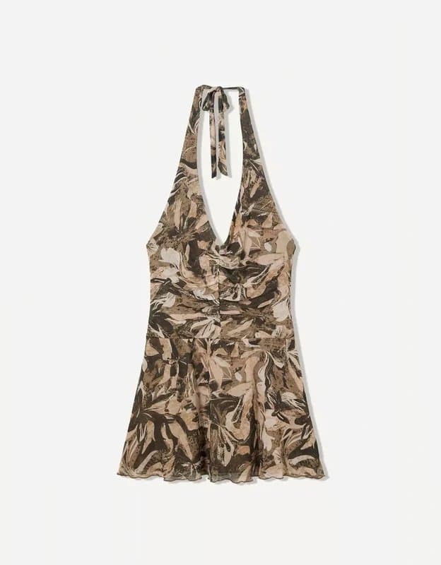 Bershka Bershka Summer Dress in Beige and Cream