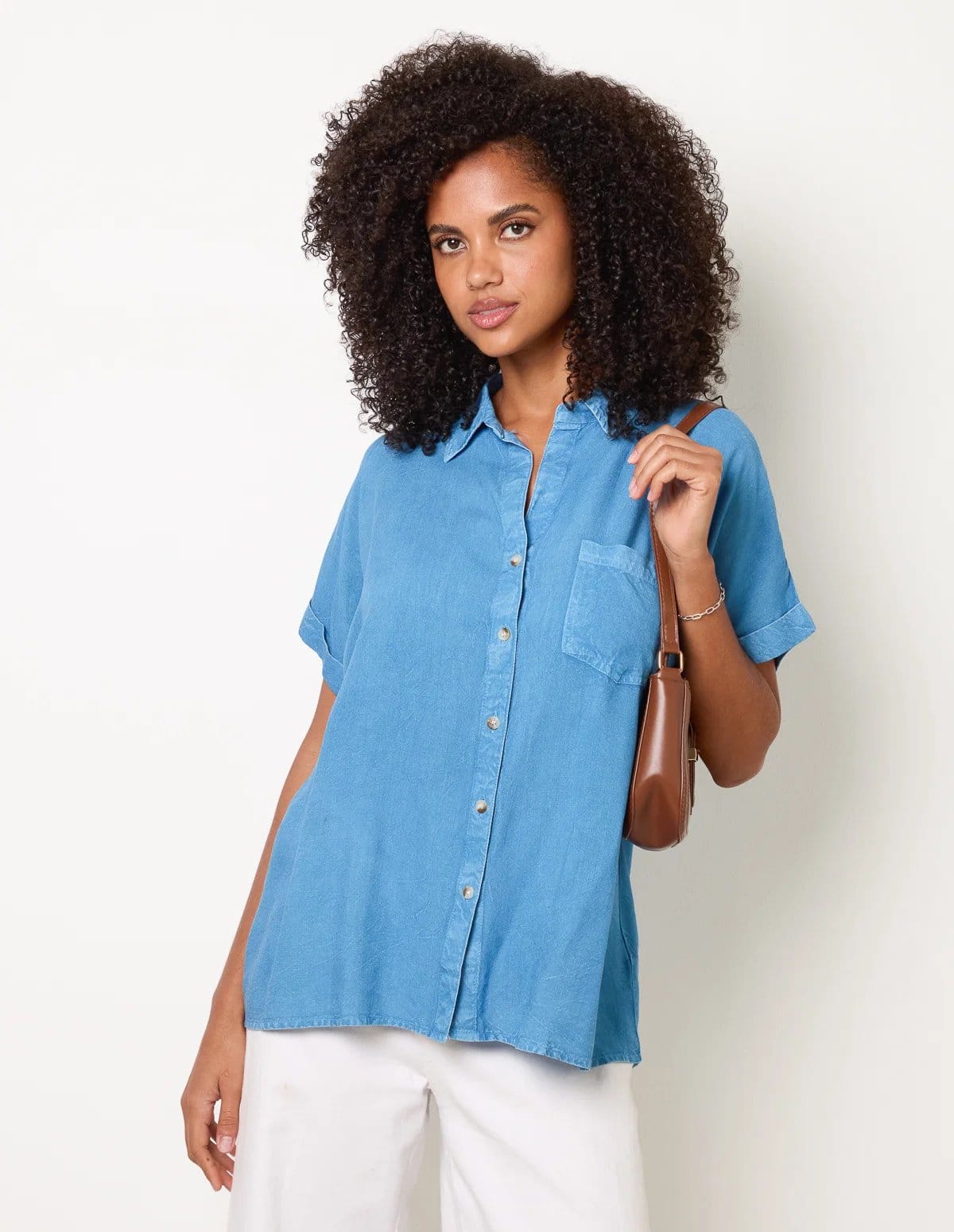Blue Vanilla Button Front Shirt - 1