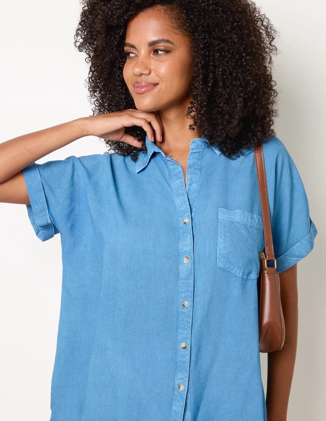 Blue Vanilla Button Front Shirt - 3