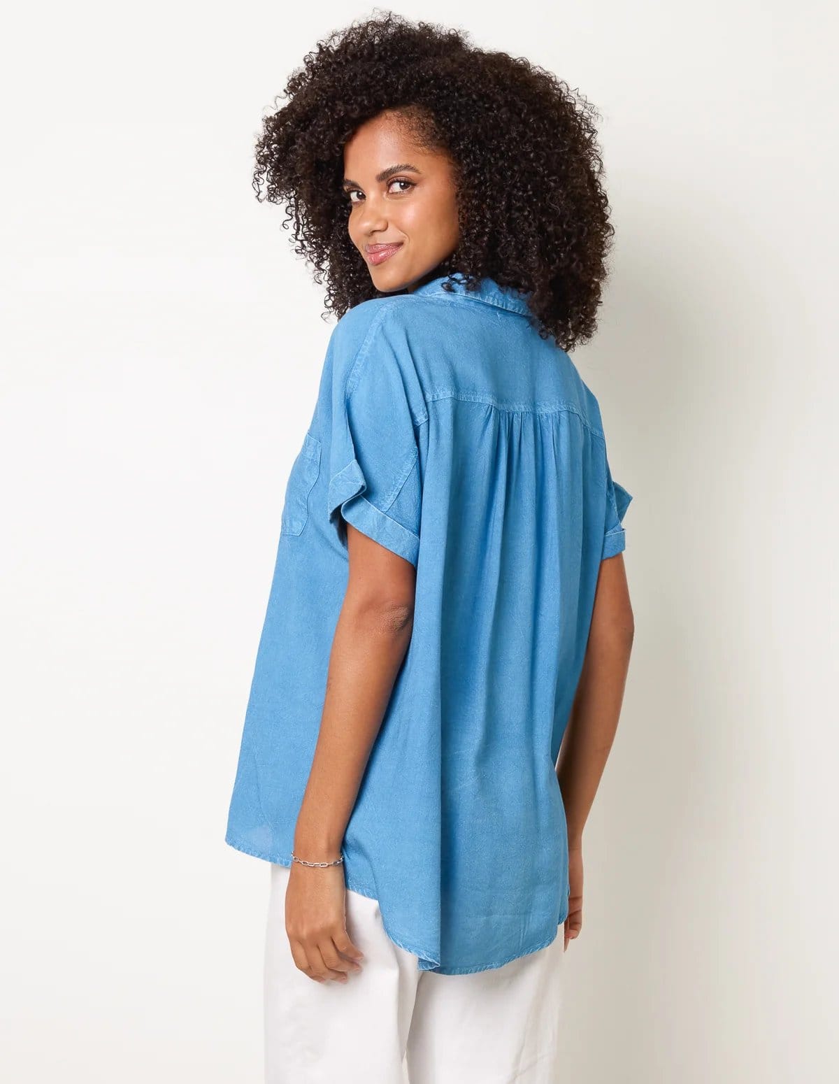 Blue Vanilla Button Front Shirt - 4