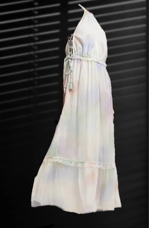 River Island NEW River Island Chiffon Tie Dye Ruffle Maxi Dress with Criss Cross £60