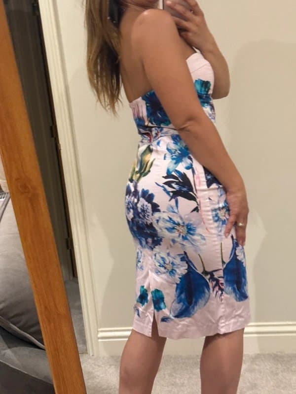 ASOS ASOS floral pink strapless floral summer dress 10