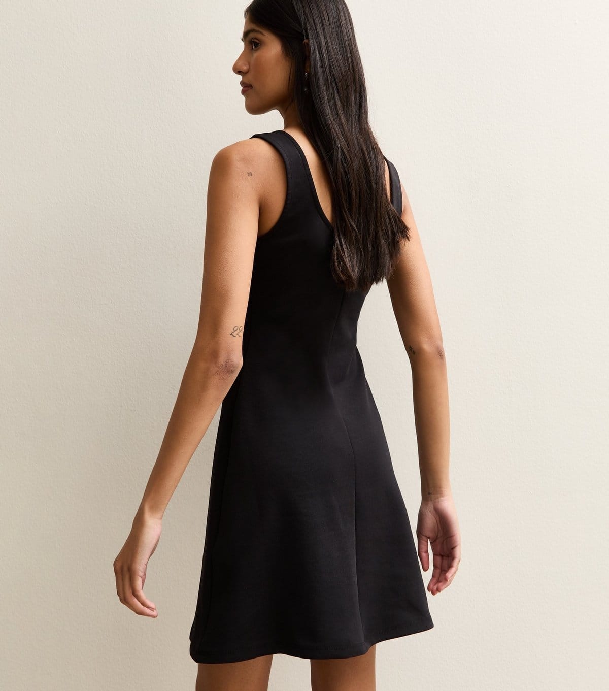 New Look Women's Black Faux Pearl Embellished Scoop Neck Mini Dress New Look - 4