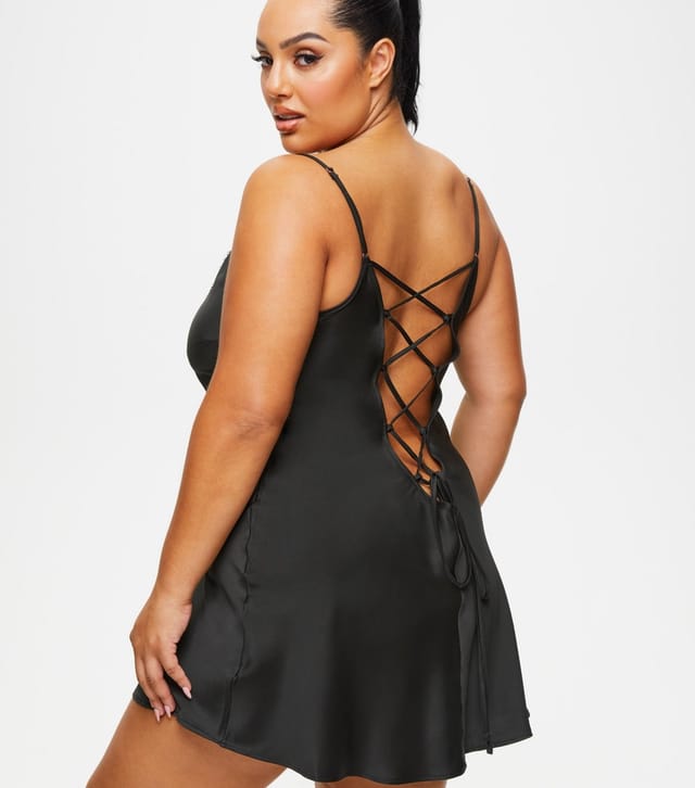 Ann Summers Women's Black Cherryann Lace Trimmed Chemise Ann Summers New Look - 3