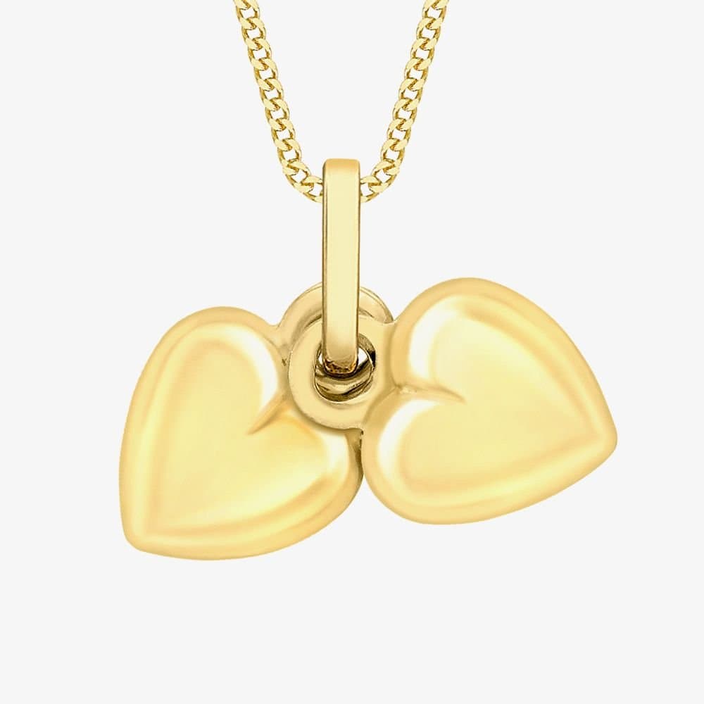 T.H.Baker T.H.Baker Women's 9ct Yellow Gold Double Heart Necklace 1.61.0083