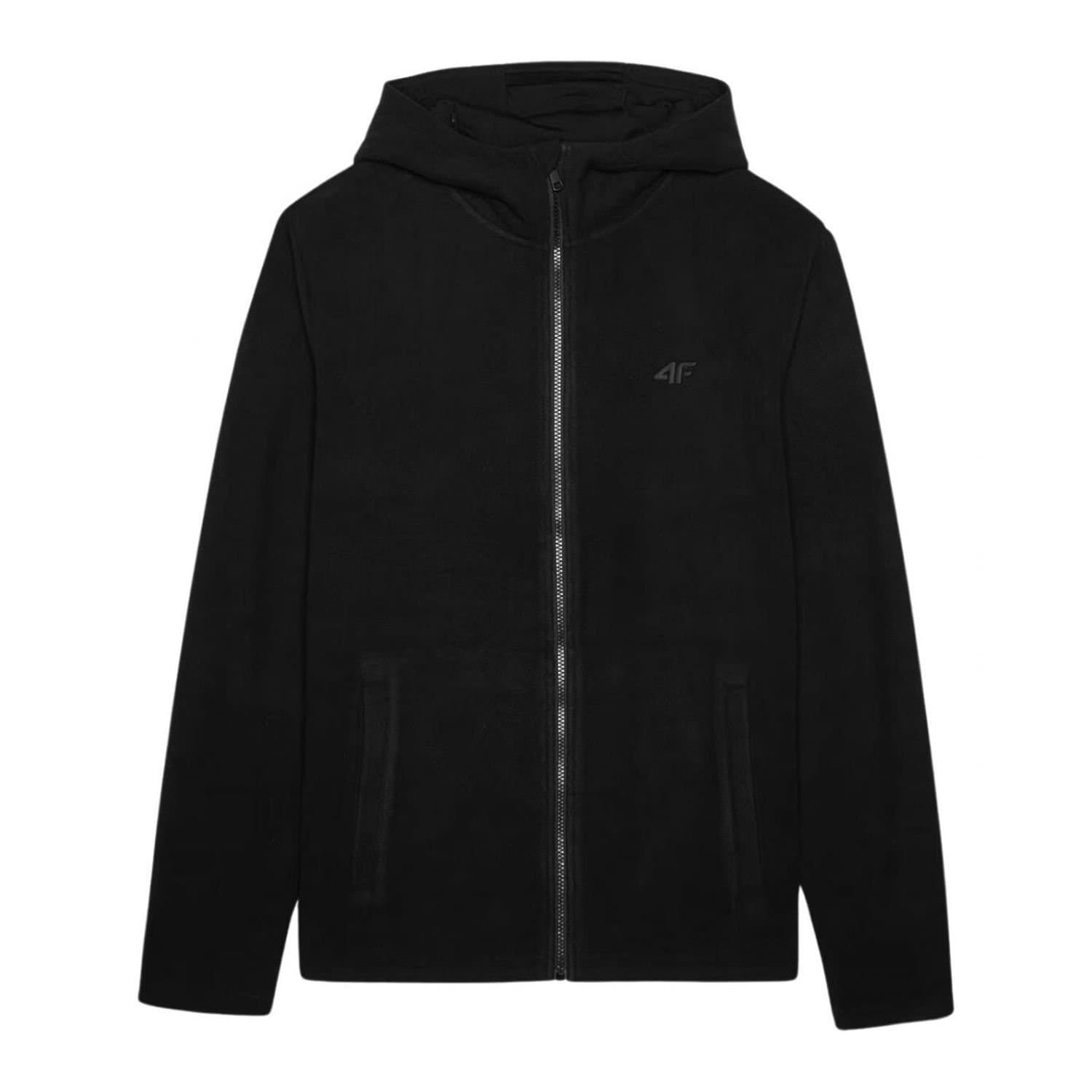 4F 4F Men's M290 Full Zip Hoodie in Black