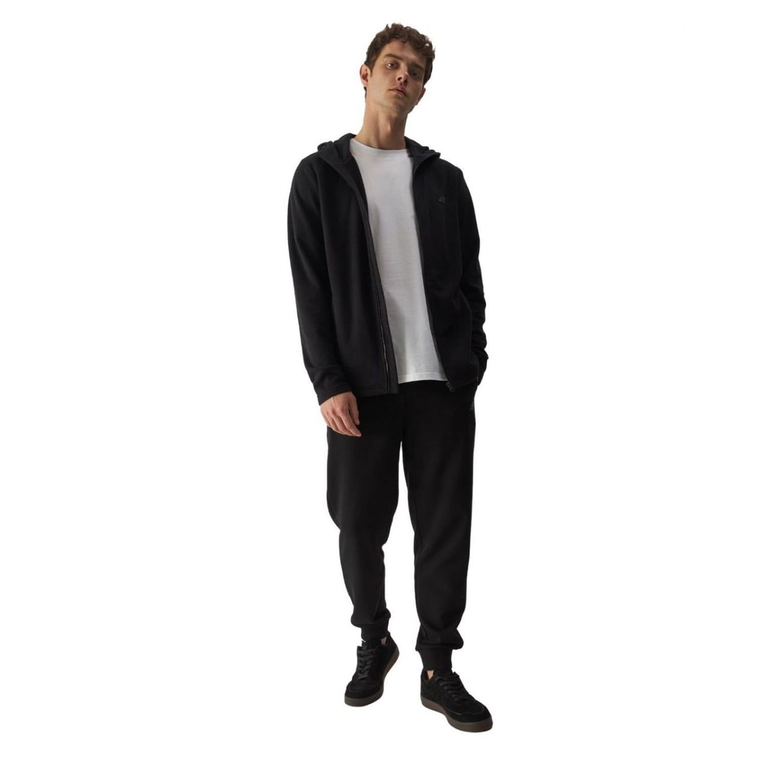 4F 4F Men's M290 Full Zip Hoodie in Black - 4