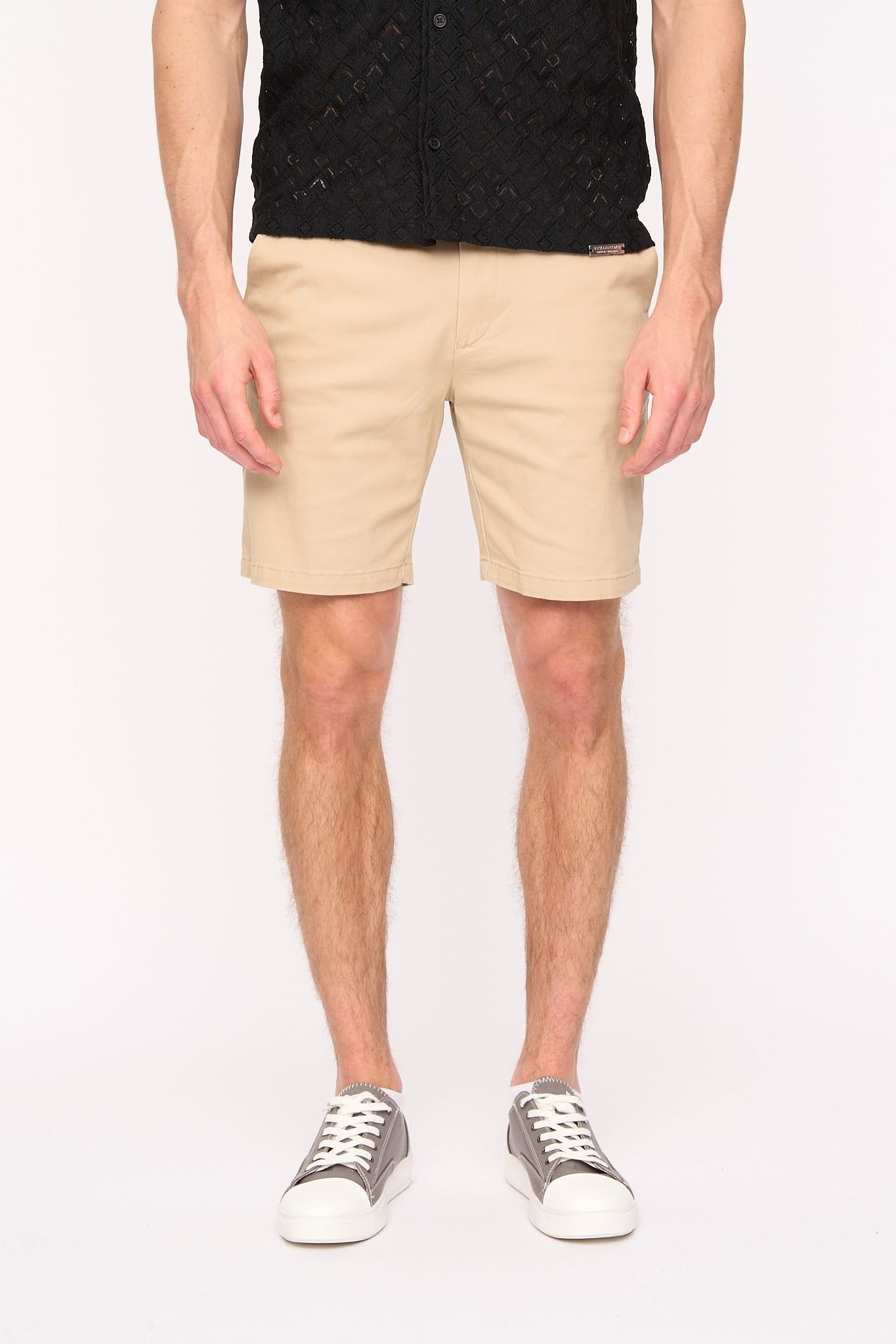 Duck&Cover Duck&Cover Men's Everett Slim-Fit Stretch Tailored Chino Shorts in Light Stone - 4