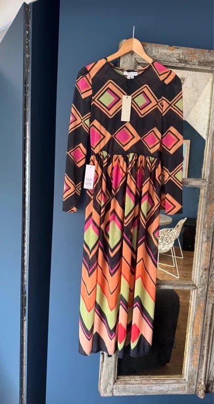 Never Fully Dressed Never Fully Dressed Diamond Maxi Dress UK 6 BNWT Retro Geometric