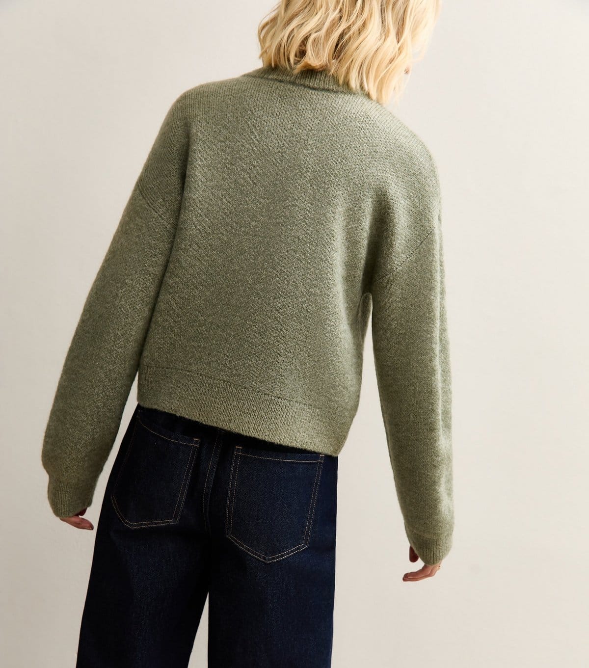 New Look Women's Light Khaki Flap Pocket Knitted Bomber New Look - 4