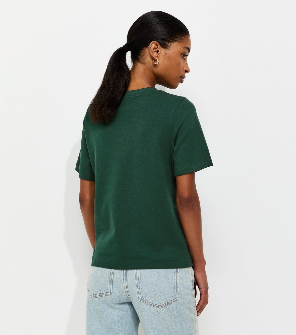 New Look Women's Premium Dark Green Heavyweight Cotton T-Shirt New Look - 4