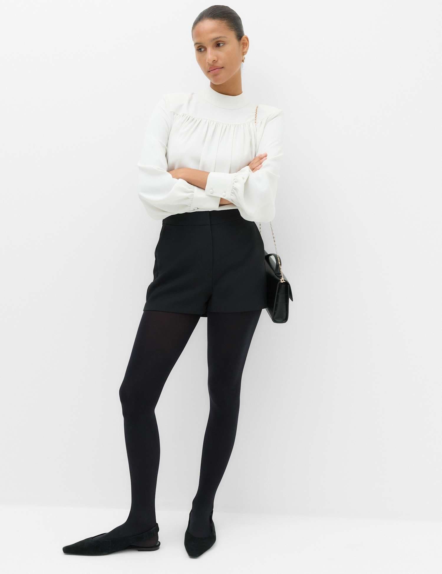 Marks & Spencer M&S Tailored Mid Rise Cropped Shorts Black