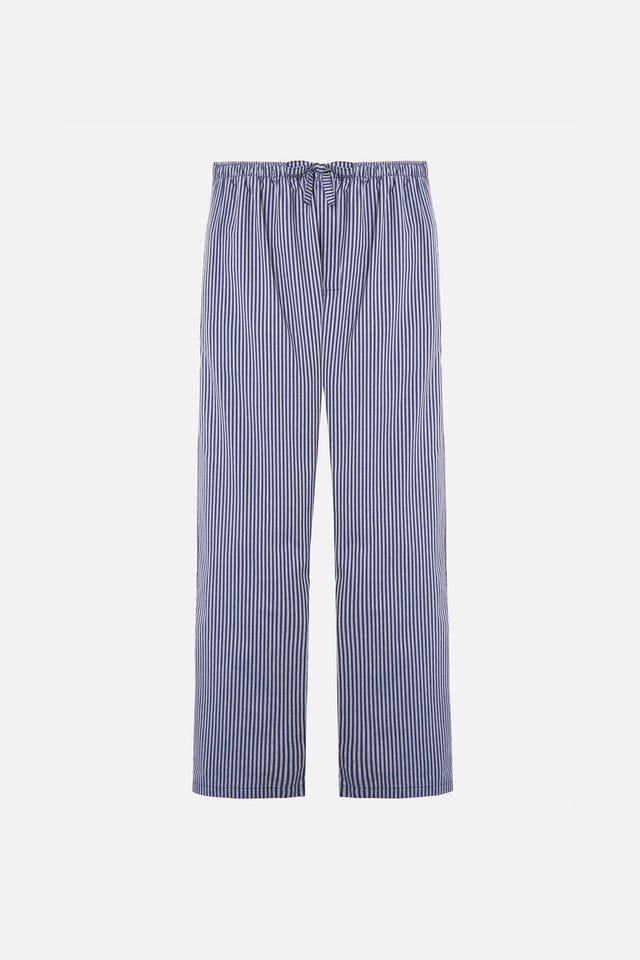 British Boxers British Boxers Men's "Winchester" Stripe Crisp Cotton Pyjama Trousers in Navy - 2