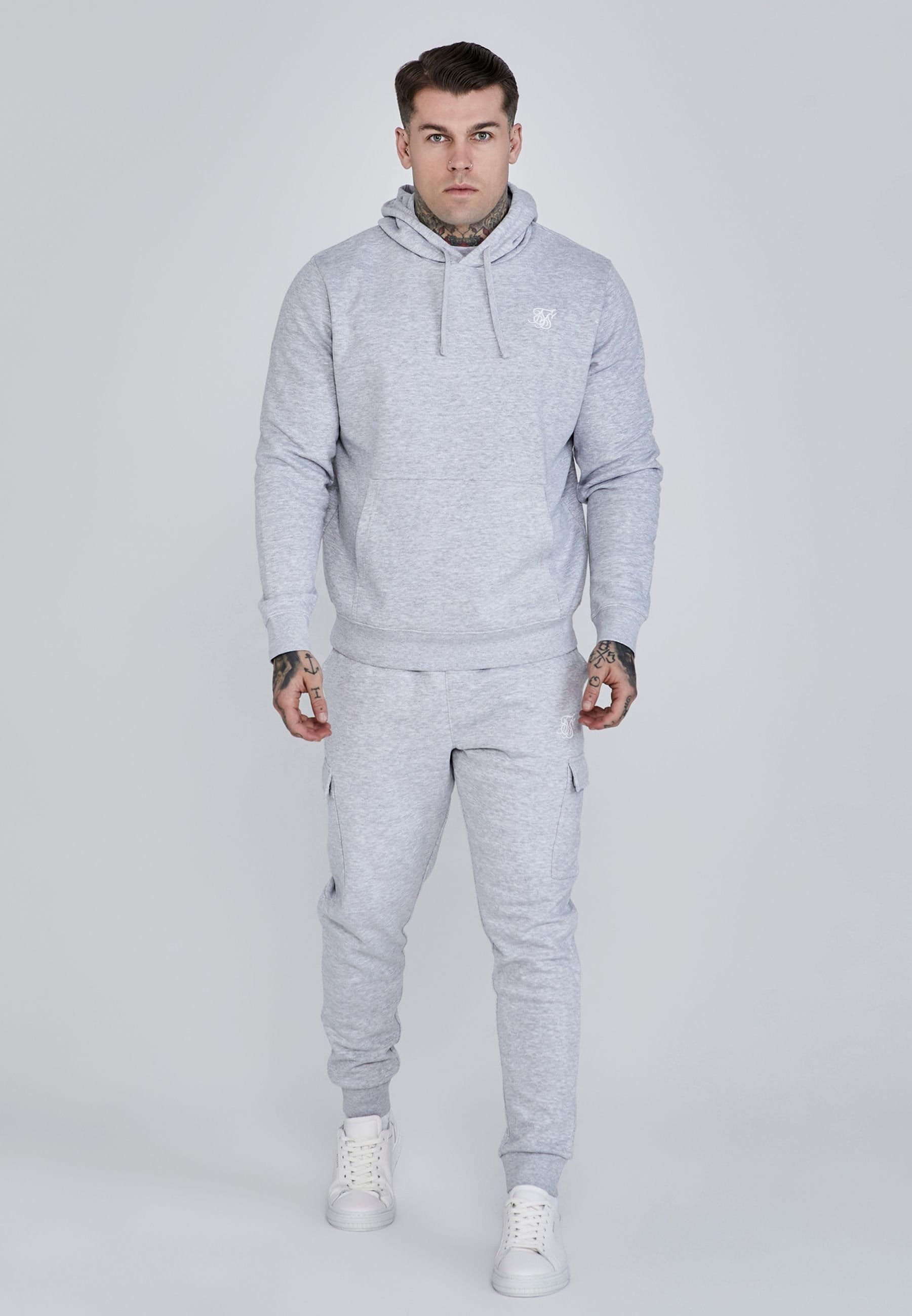 SikSilk SikSilk Men's Essentials Overhead Hoodie in Grey - 4