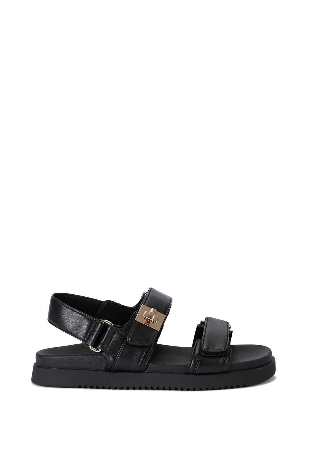 Steve Madden Steve Madden Women's 'Mona 017 Black Leather' Sandals
