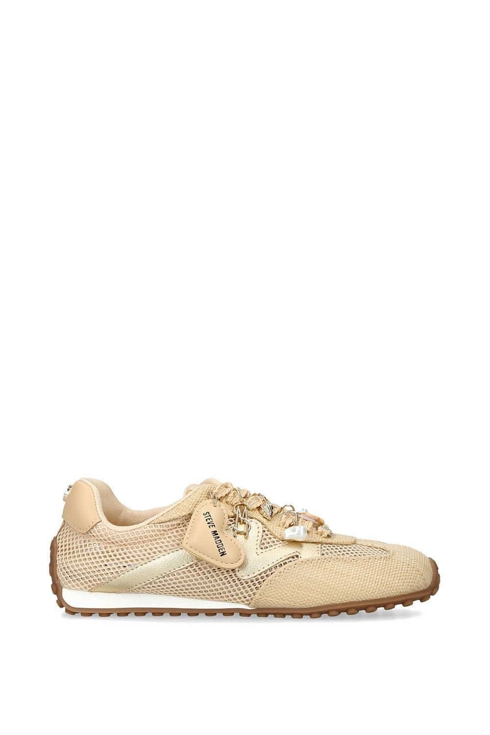 Steve Madden Steve Madden Beige Fabric Trainers for Women