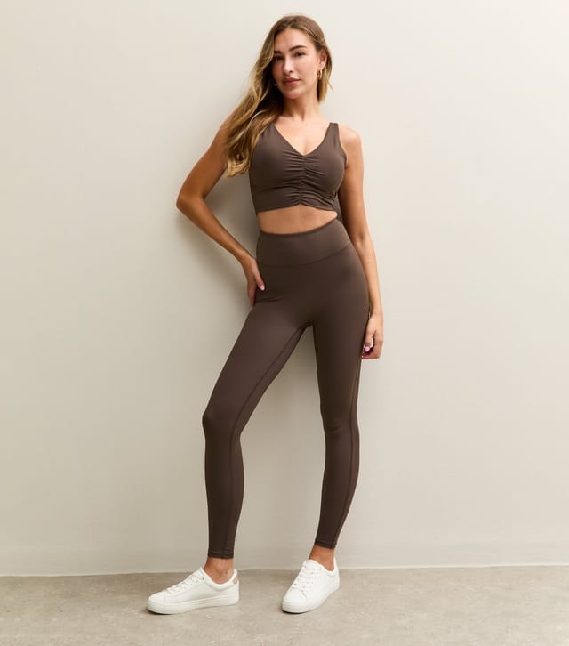 Rise Women's by Zara McDermott Brown Ruched Bum Legging Rise New Look - 3