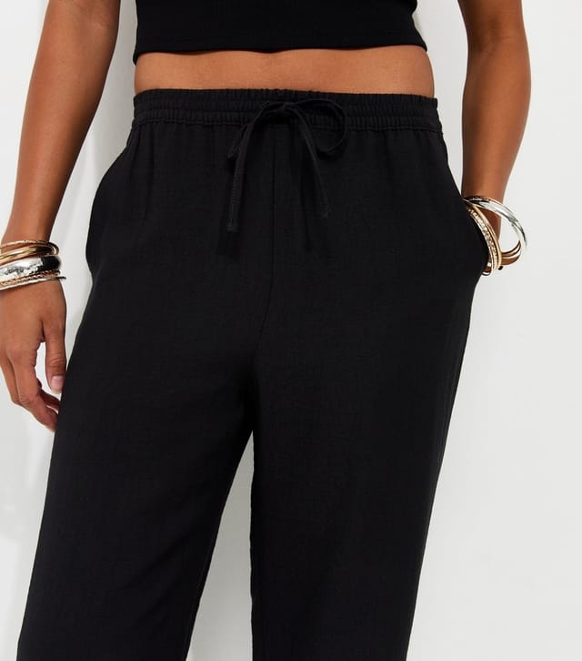 New Look Women's Black Woven Ankle Grazer Trousers New Look - 2