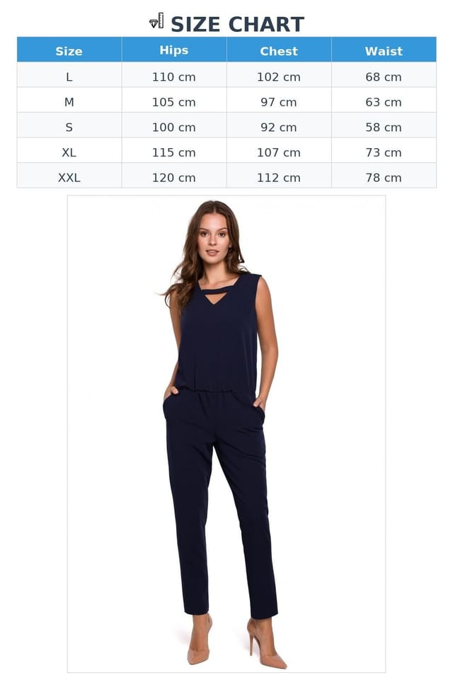 Love Lace Love Lace Women's Elegant Comfortable Overalls With Modern Neckline in Blue - 3