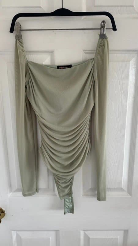 New Look Ruched Green Bodysuit