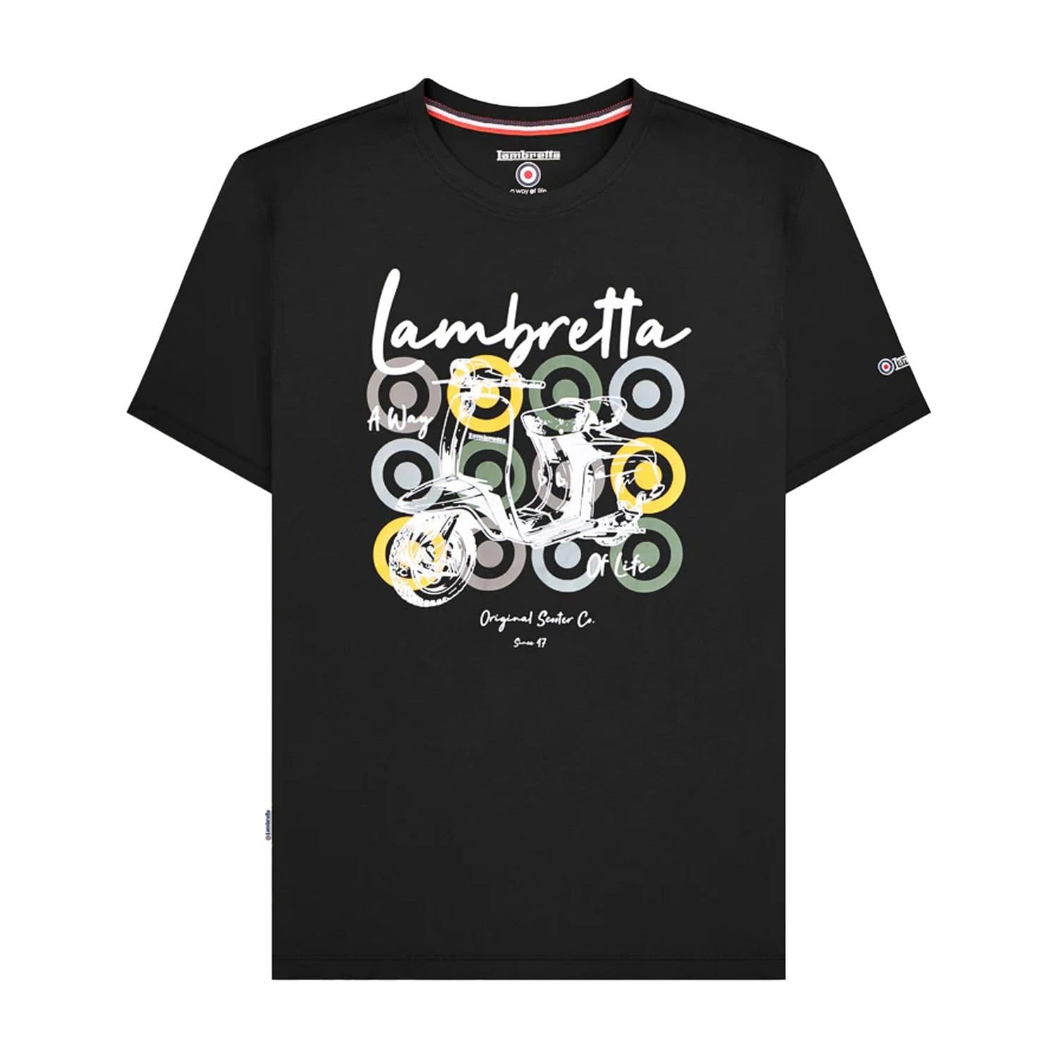 Lambretta Men's Scooter Branded T-Shirt in Black