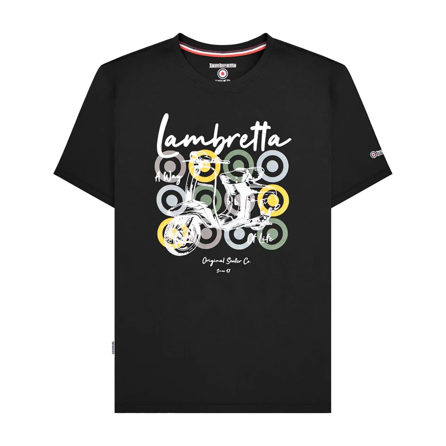 Lambretta Lambretta Men's Scooter Branded T-Shirt in Black