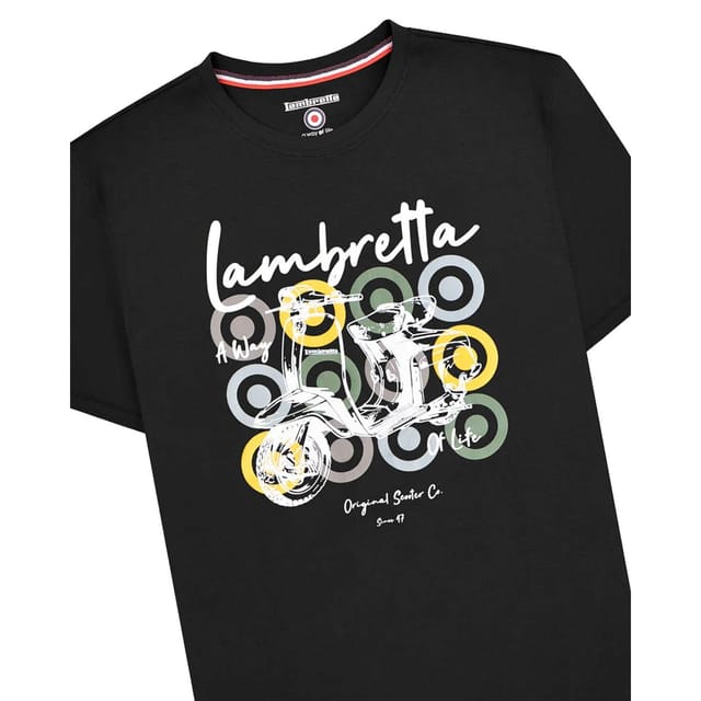 Lambretta Lambretta Men's Scooter Branded T-Shirt in Black - 3