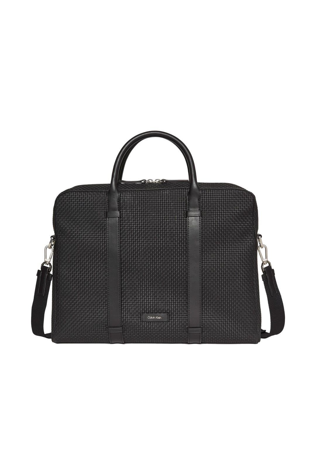 Calvin Klein Calvin Klein Men's Embossed Woven Commuter Bag Black