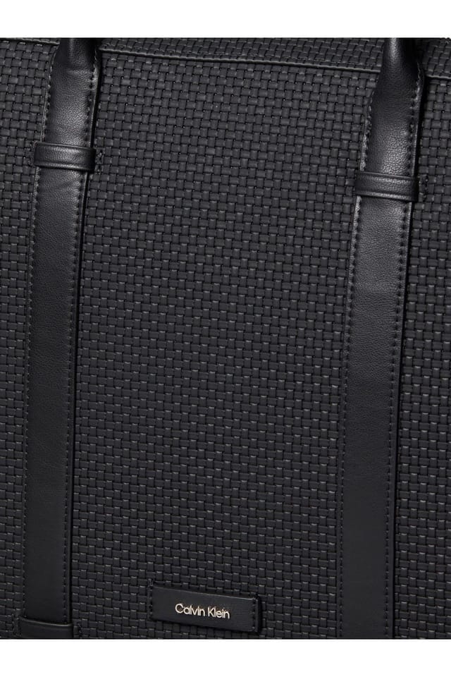 Calvin Klein Calvin Klein Men's Embossed Woven Commuter Bag Black - 2
