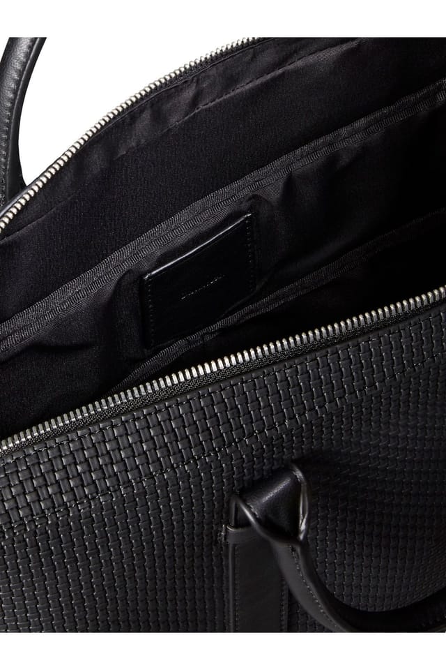 Calvin Klein Calvin Klein Men's Embossed Woven Commuter Bag Black - 3