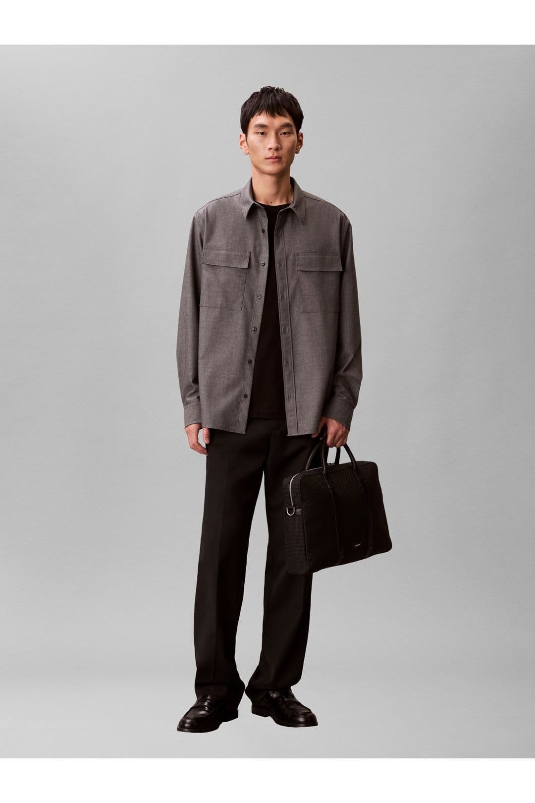Calvin Klein Calvin Klein Men's Embossed Woven Commuter Bag Black - 4