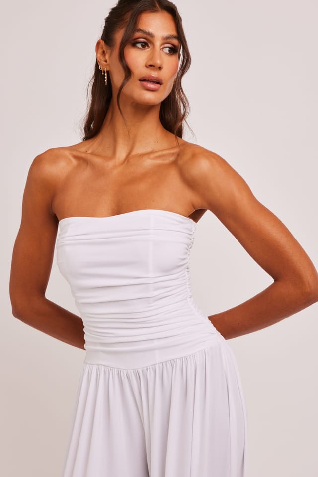 Jaded Rose Jaded Rose Women's Jump White Strapless Balloon Leg Jumpsuit - 2