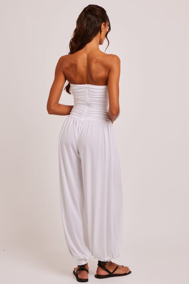 Jaded Rose Jaded Rose Women's Jump White Strapless Balloon Leg Jumpsuit - 3