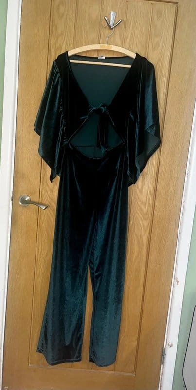 ASOS Velvet Forest Green Formal Jumpsuit