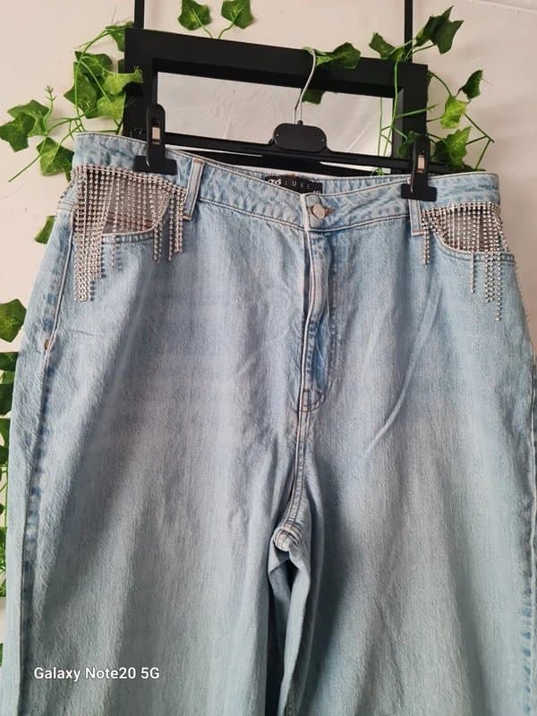 ASOS Asos Luxe Denim dismantle Jeans blue size 18