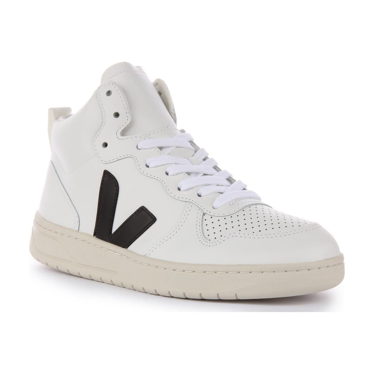 Veja Veja Men's 'V-15 Leather' Leather Trainers in White - 1