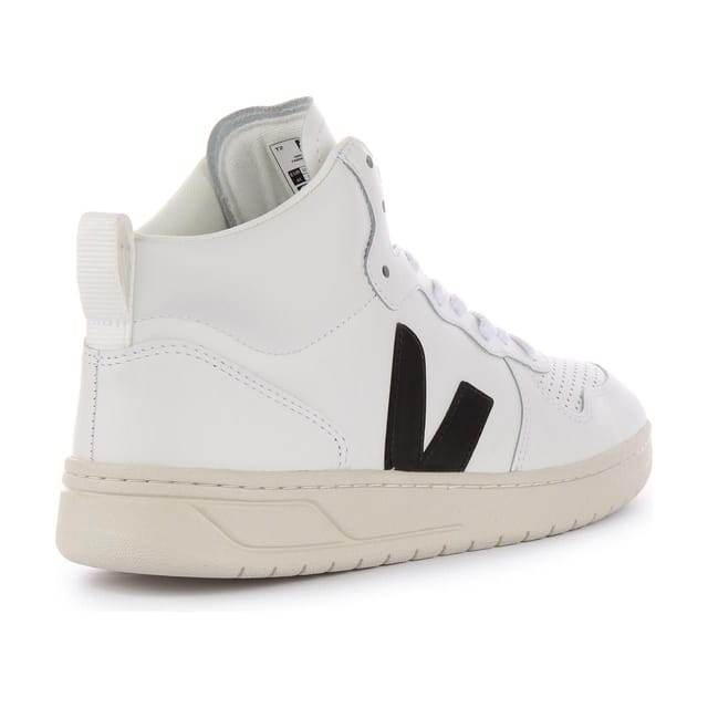 Veja Veja Men's 'V-15 Leather' Leather Trainers in White - 3