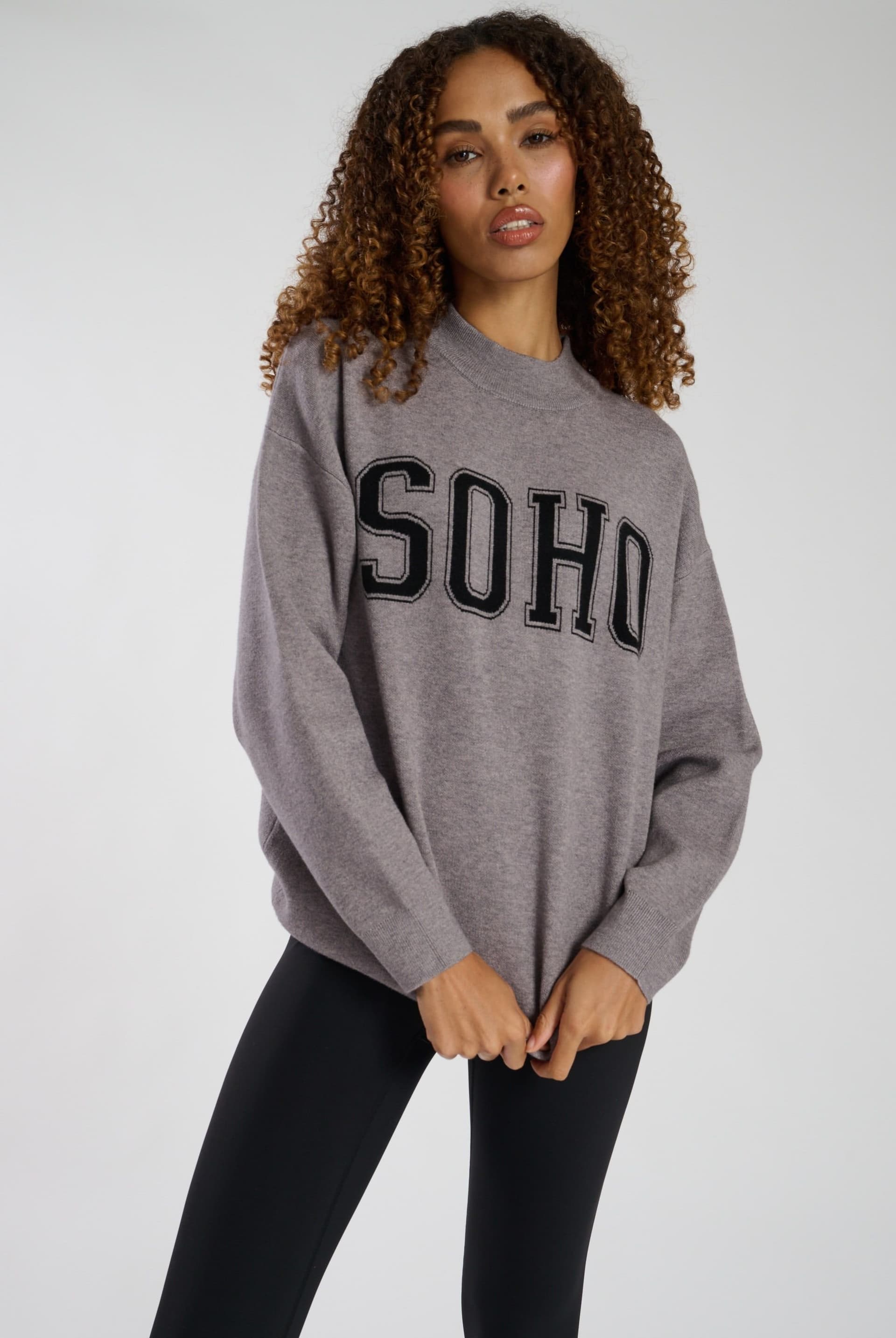 South Beach South Beach Women's Soho Funnel Neck Jumper in Grey