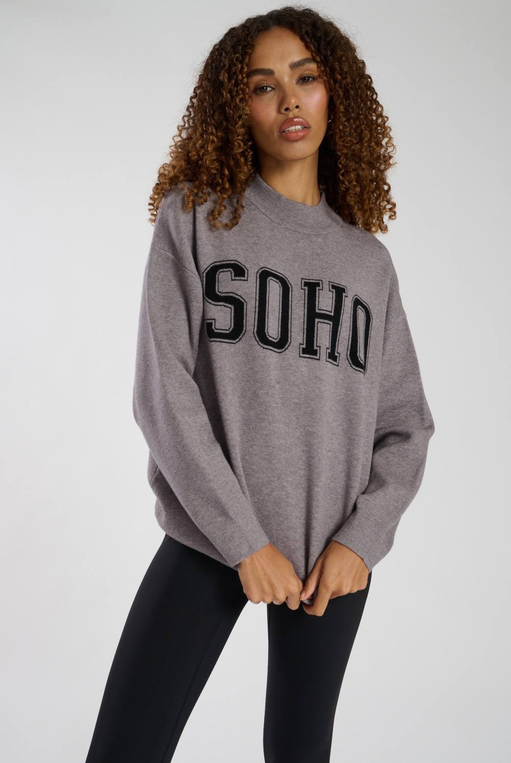 South Beach South Beach Women's Soho Funnel Neck Jumper in Grey - 3