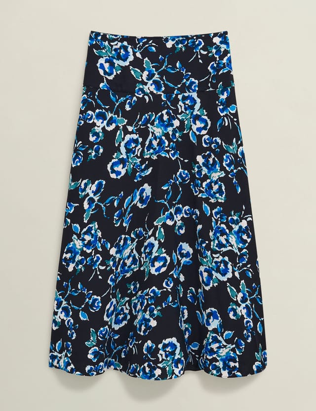 Hobbs London Hobbs London Women's Kiara Floral Midi Skirt in Dark Navy - 2
