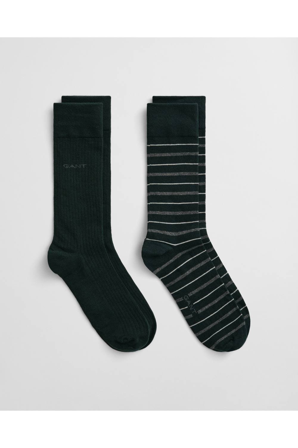 Gant Gant Men's Multi Stripe 2 Pack Socks Tartan Green - 2