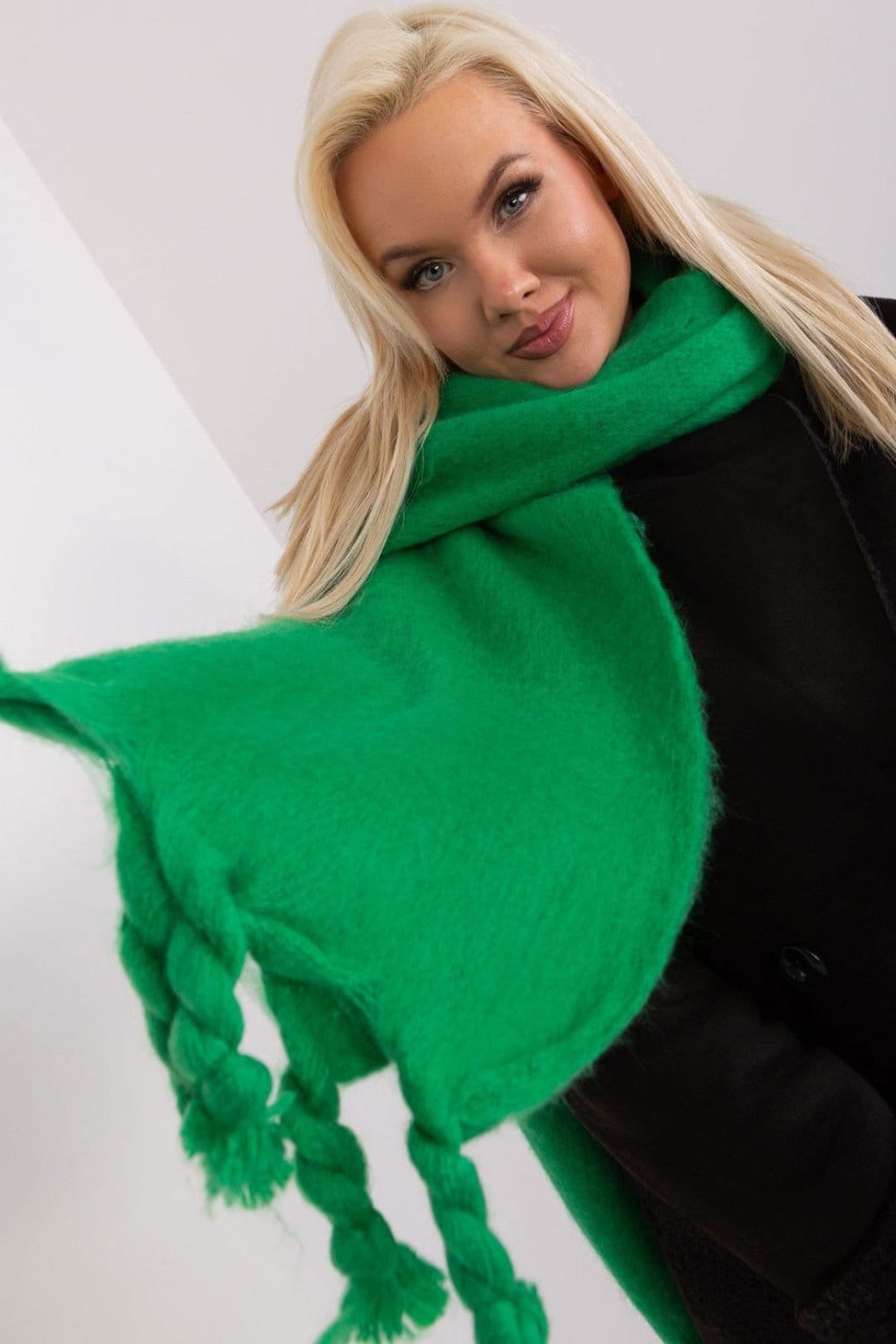 Love Lace Love Lace Women's Soft Polyester Tassel Long Scarf for Fall Winter Wrap Wear in Green - 4