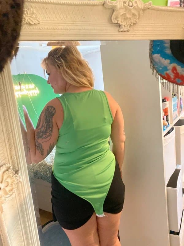 ASOS Green racerback bodysuit stretchy size 16