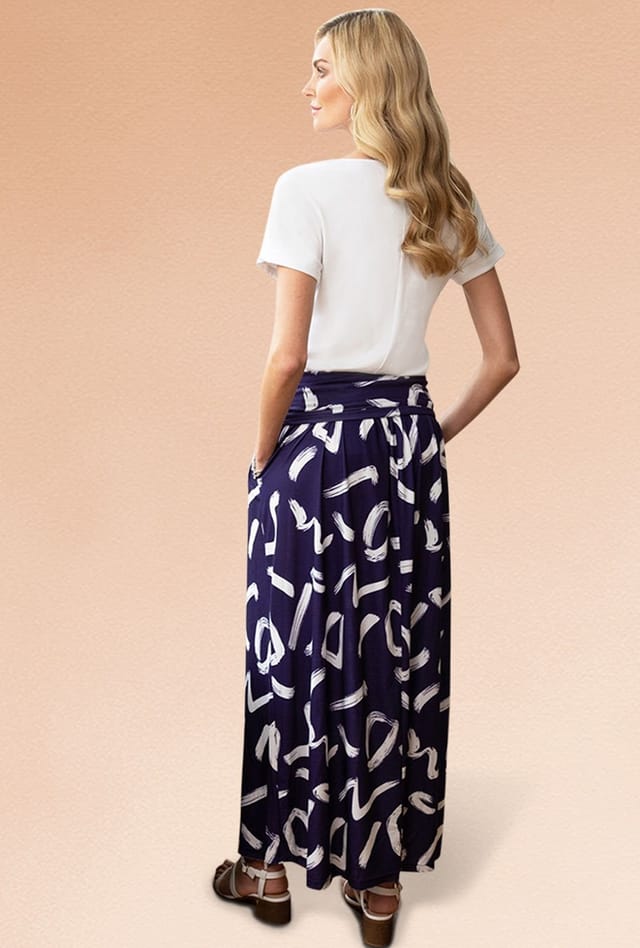 Hot Squash Hot Squash Women's Boho Maxi Skirt in Navy - 2